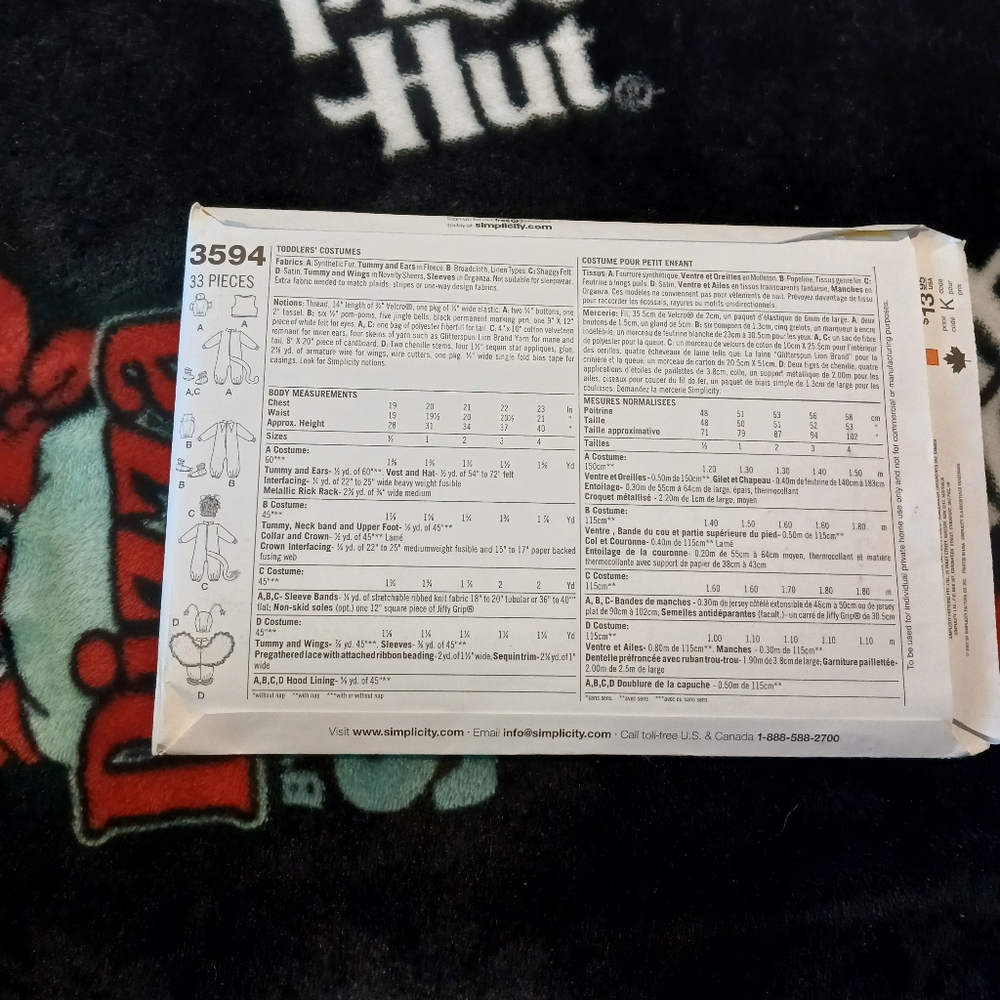 Toddler Costume Pattern - Picture 2 of 3